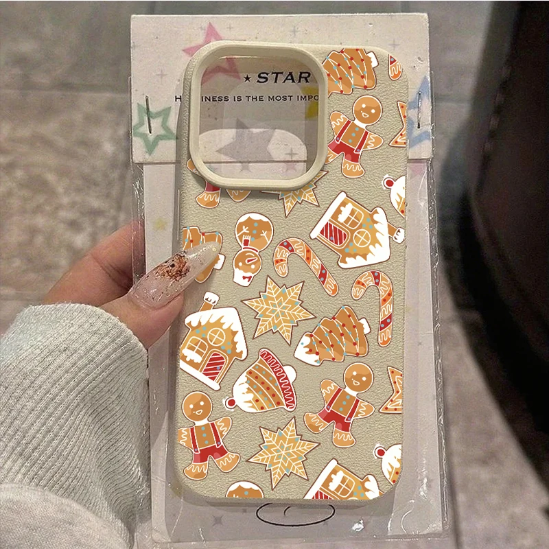 جديد INS عيد الميلاد لطيف الزنجبيل قضية الهاتف آيفون 17 ProMax 16 15 14 13 12 11 XS XR 7 8 Plus 17Air 16E غطاء مقاوم للصدمات