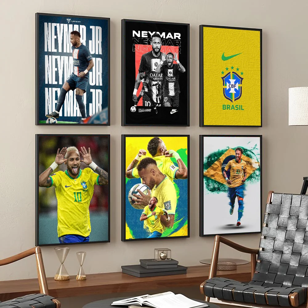 1PC N-Neymar Poster Self-adhesive Art Waterproof Paper Sticker Coffee House Bar Room Wall Decor