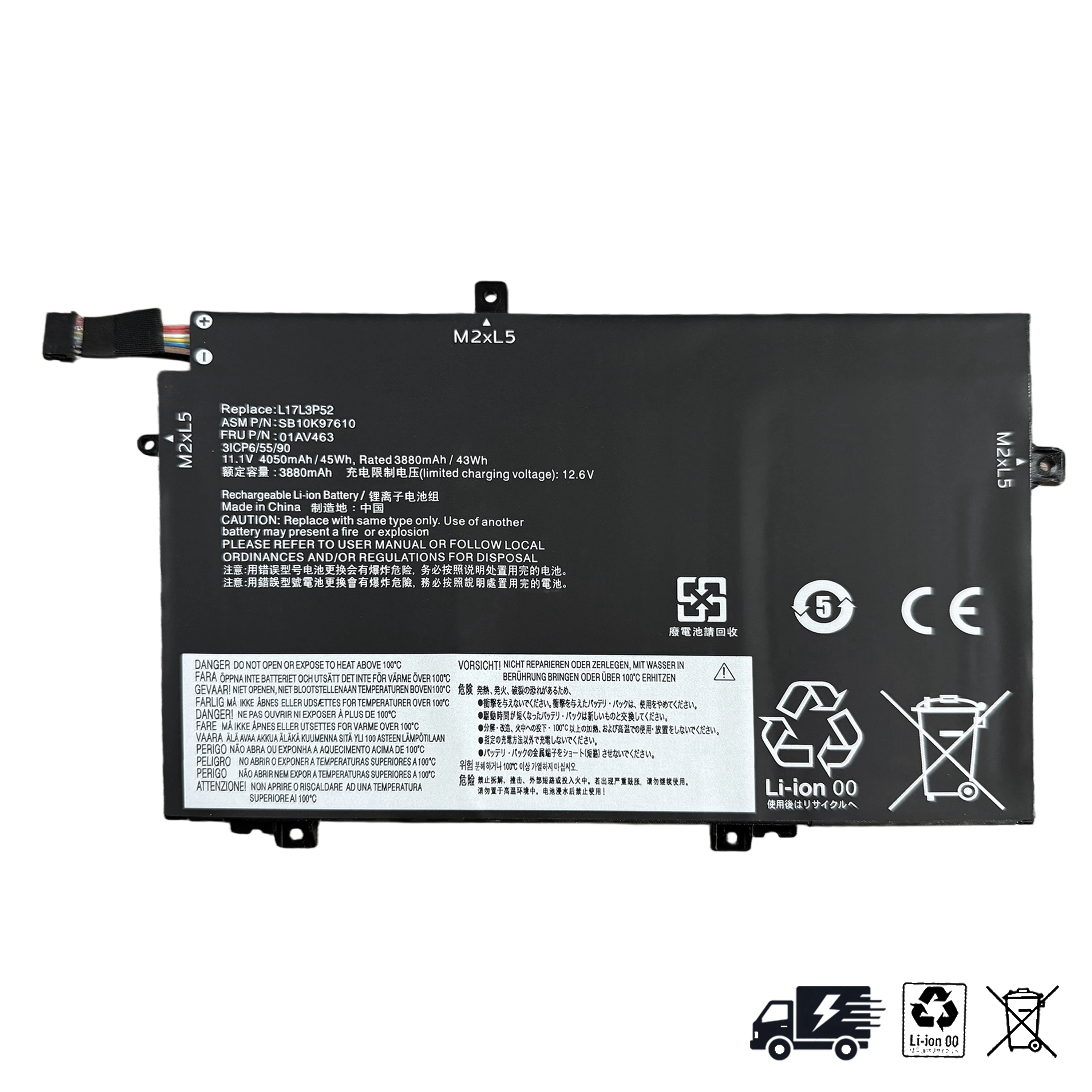 New for Lenovo L17M3P52 L17C3P51 L17L3P51 01AV446 01AV447 laptop battery