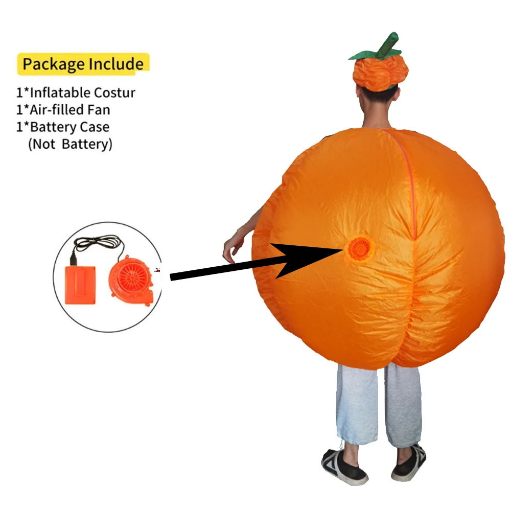 Traje inflável de abóbora-adulto tamanho único halloween engraçado festa cosplay traje de abóbora clube bola traje inflável
