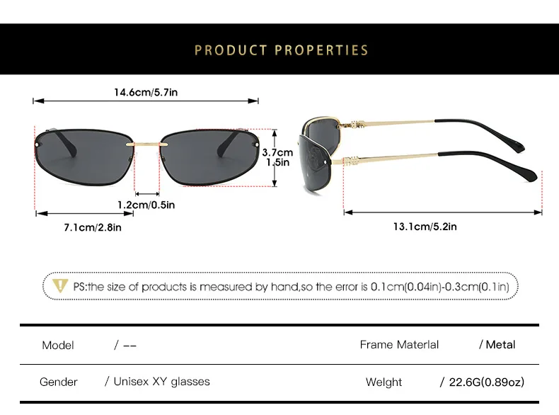 Neue Y2K-Sonnenbrille für Damen und Herren, Vintage-Legierung, kleine quadratische Hip-Hop-Sonnenbrille, Damen-Silber-Spiegelgläser, sexy Shades, Fahrbrille – Detail 6