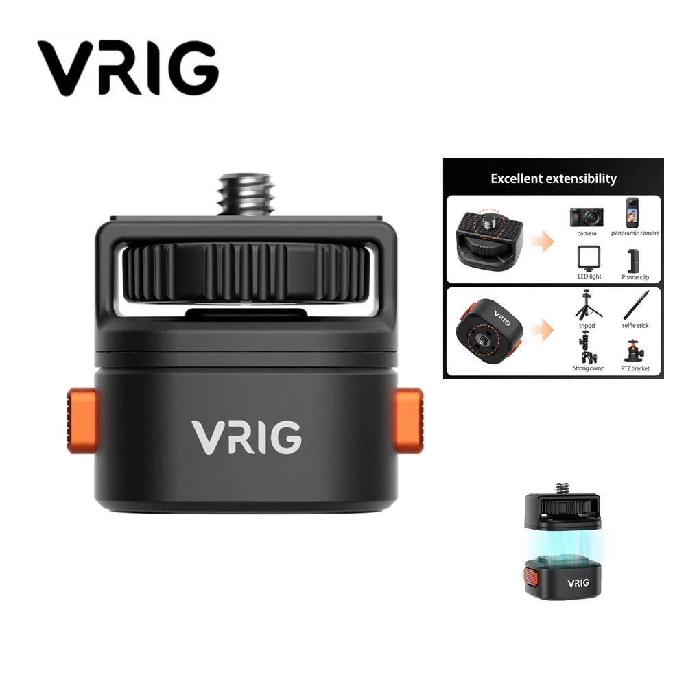 VRIG Magnetic  Camera Mount Quick Setup Kit w 1/4'' Tripod Adapter for Canon/Sony/Nikon Cameras/Mic Light Tripod/Slider