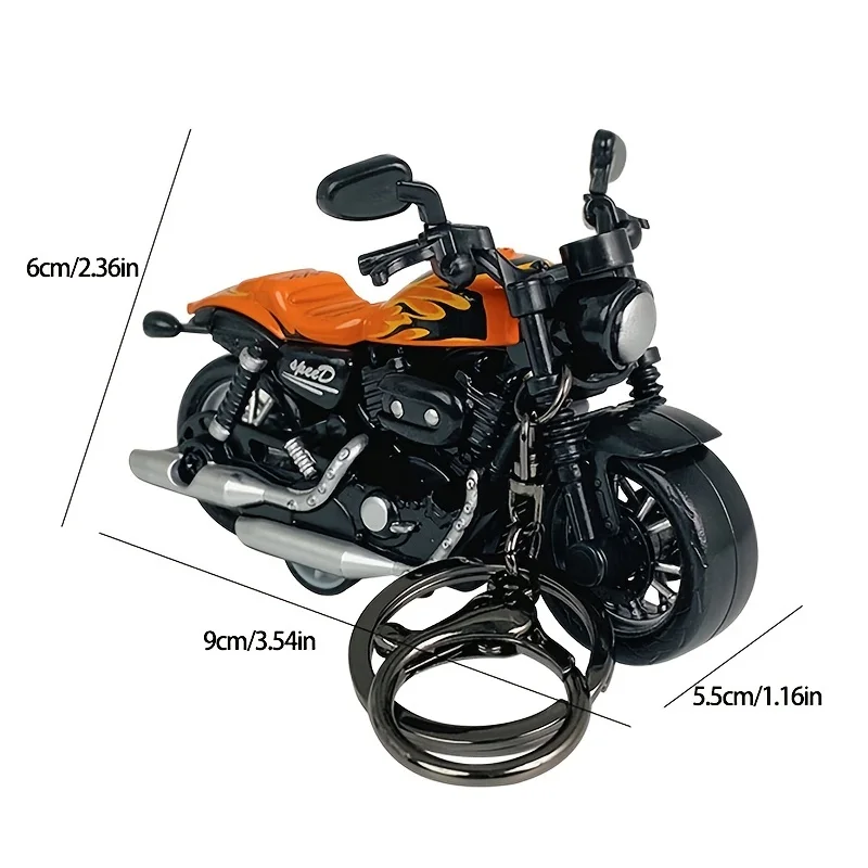1pc Creative 3D Motorcycle Shaped Car Keychain Purse BagPendant Decoration Accessories Gift For Men