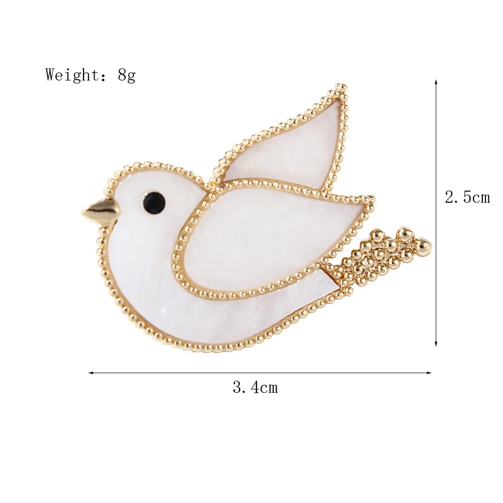 Pigeons Enamel Dove of Peace Brooch Pins Women Unisex Bird Animal Banquet Daily Jewelry Gifts Clothing Suit Coat Accesories