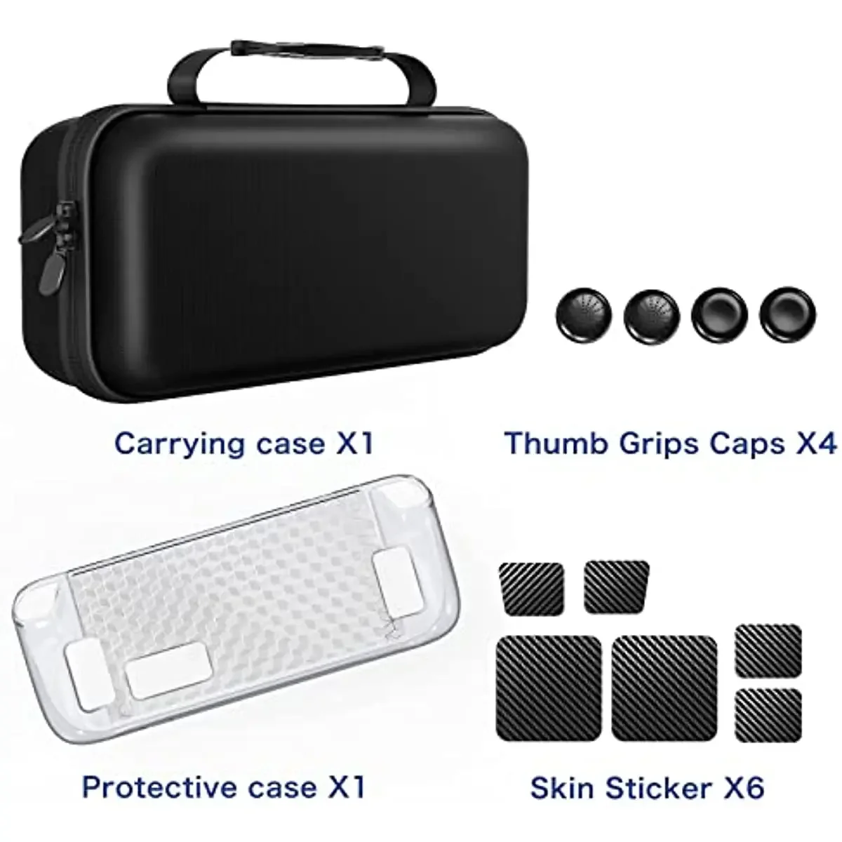 Carrying Case for Steam Deck 12 in 1 Steam Deck Accessories Kit with Portable Travel Protective Hard Shell Carry Case