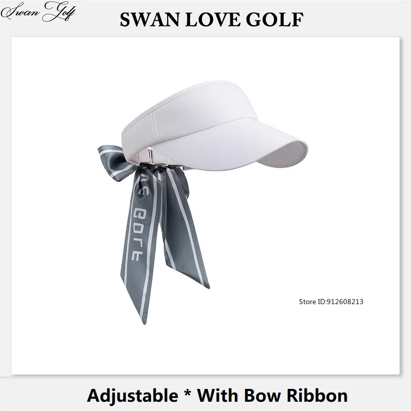 SG New Empty Top Cap Women Sunscreen Adjustable Sports Golf Hat Anti-UV Casual Cap with Removable Bow Golf Aids view 3