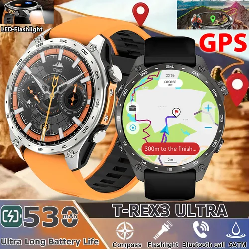 Imagen 1 del producto 2025 nuevo reloj inteligente GPS mapas sin conexión 4GB memoria reproductor de vídeo MP3/4 pulsera inteligente deportiva militar hombres 5ATM zafiro impermeable