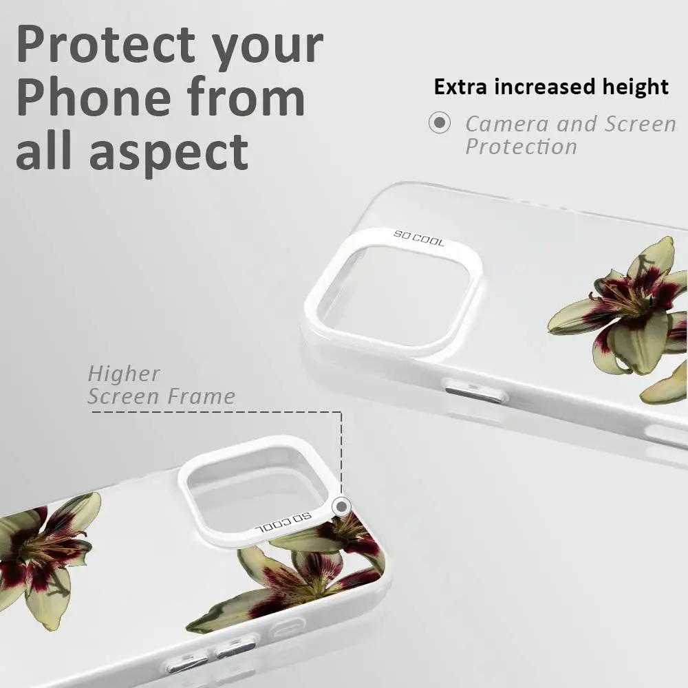 Custodia morbida per telefono con stampa fiore orchidea giglio per iPhone 16 15 14 13 12 11 Plus Pro Max multicolore Aurora laser Custodia antiurto FundaCover