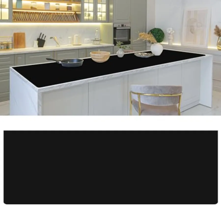 

Силиконовые коврики для кухонной столешницы в рулоне 120'' x 24'', нескользящие, термостойкие, с возможностью резки, для кухонной столешницы, черные.