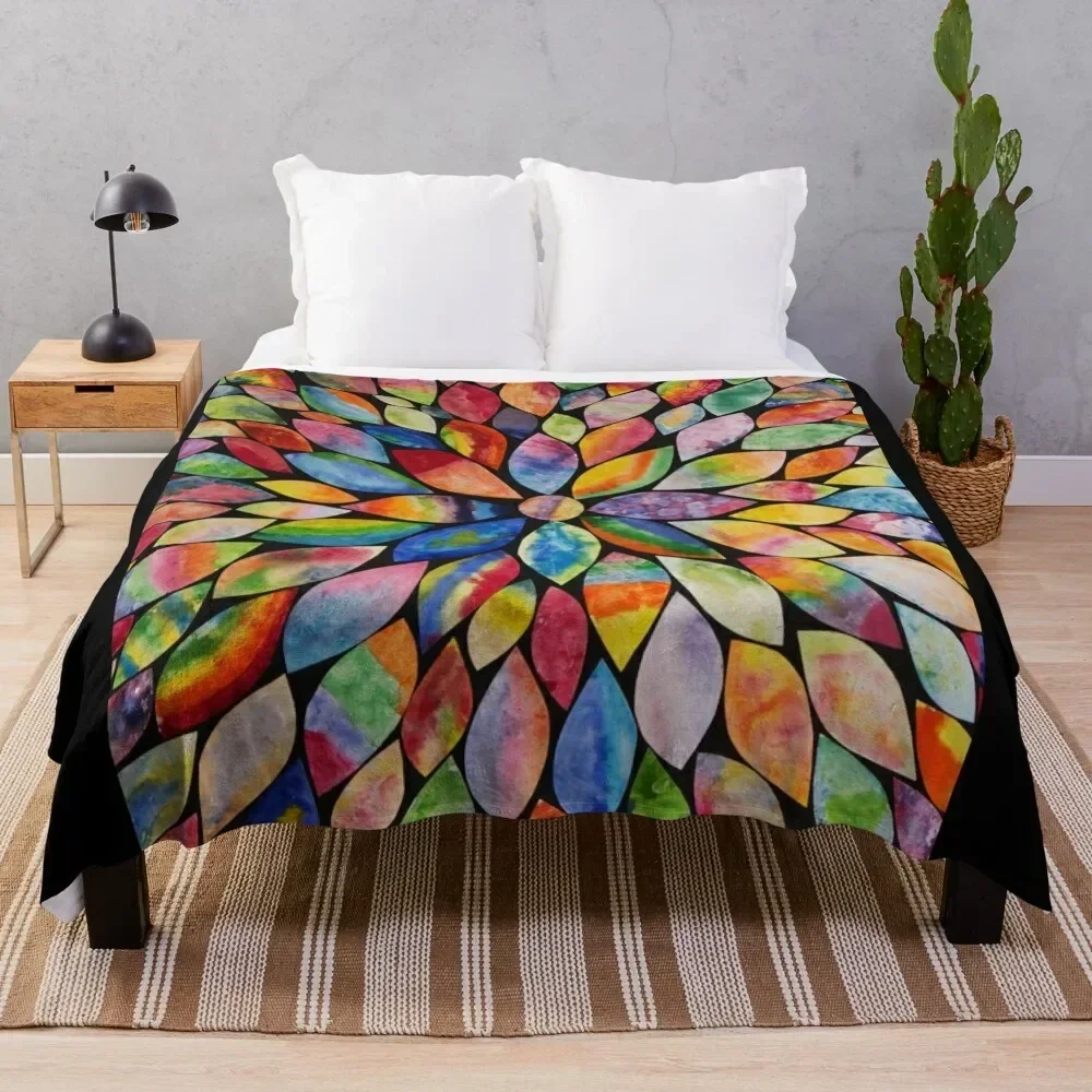 

HHPS Art Show, Class 2C, Watercolour: Blooming Flower Throw Blanket For Sofa Thin Flannel Sofas Soft Plaid Blankets