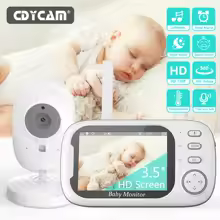 3.5" Wireless Baby Monitor, Night Vision, 2-Way Audio, Temperature Sensor