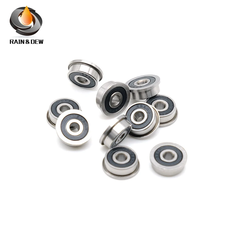 10 Pcs F623RS Bearing 3*10*4 mm ABEC-7  F623-2RS Flange Ball Bearings For VORON 0 Motion, Use In A/B Drive Units Idlers XY Joint