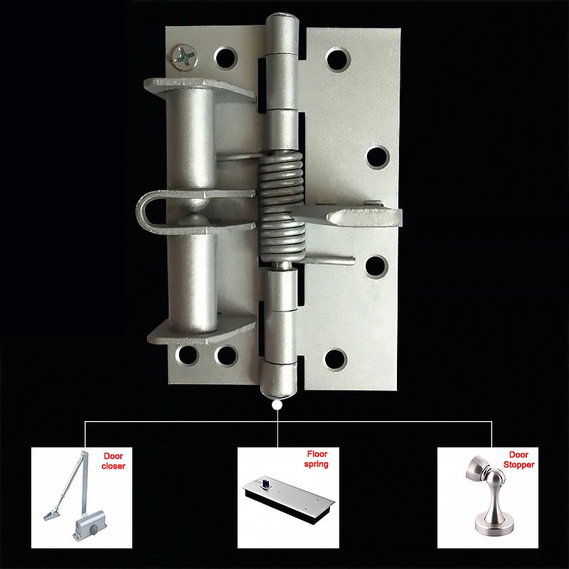 Self Closing Doors Spring Hinge Bathroom Adjustable Tension Exterior Door for Left and Right Hand Door Brass Golden