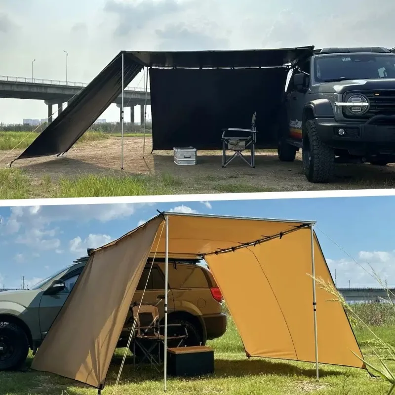 Outdoor Car Edge Awning Sunshade Side Tent Cloth Windproof Full Blackout PU Vinyl Coating Fabric