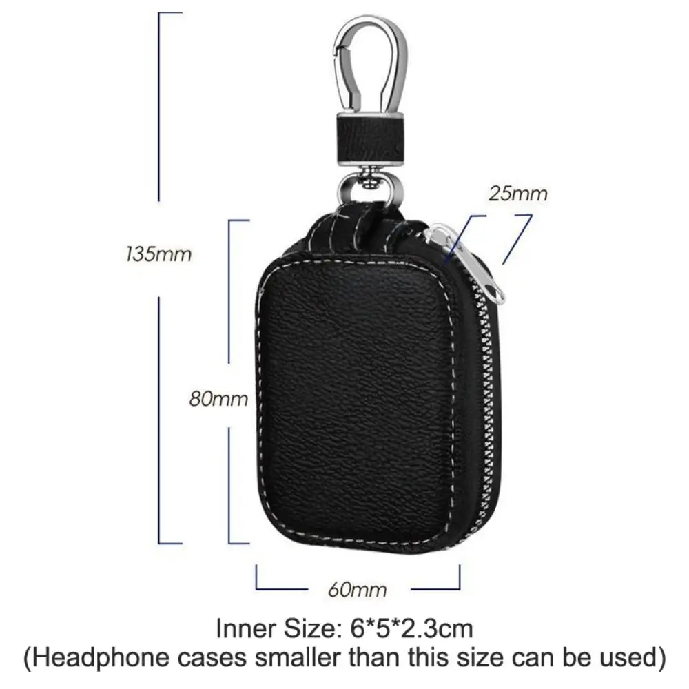 Casing Pelindung Earphone Nirkabel Kulit PU Universal Anti Benturan dengan Ritsleting, Cocok untuk Airpods, Sarung Pelindung Earbuds Klasik