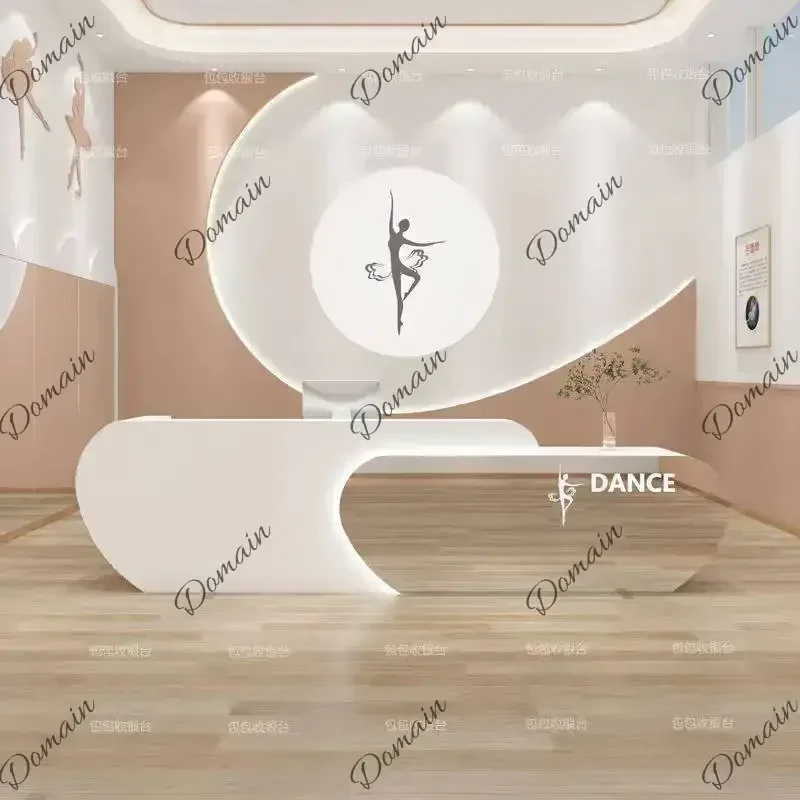 M4T RF Beauty Modern Reception Desks Salon Unique Design Company Reception Desks Aesthetic Display Comptoire Accueil Trendy Furn