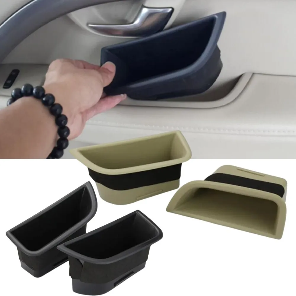 

Car Front Door Handle Storage Box 2PCS For Volvo XC70 V70 S80 S90 V40 2013-2018 Auto Interior Organizer Stowing Tray Accessories