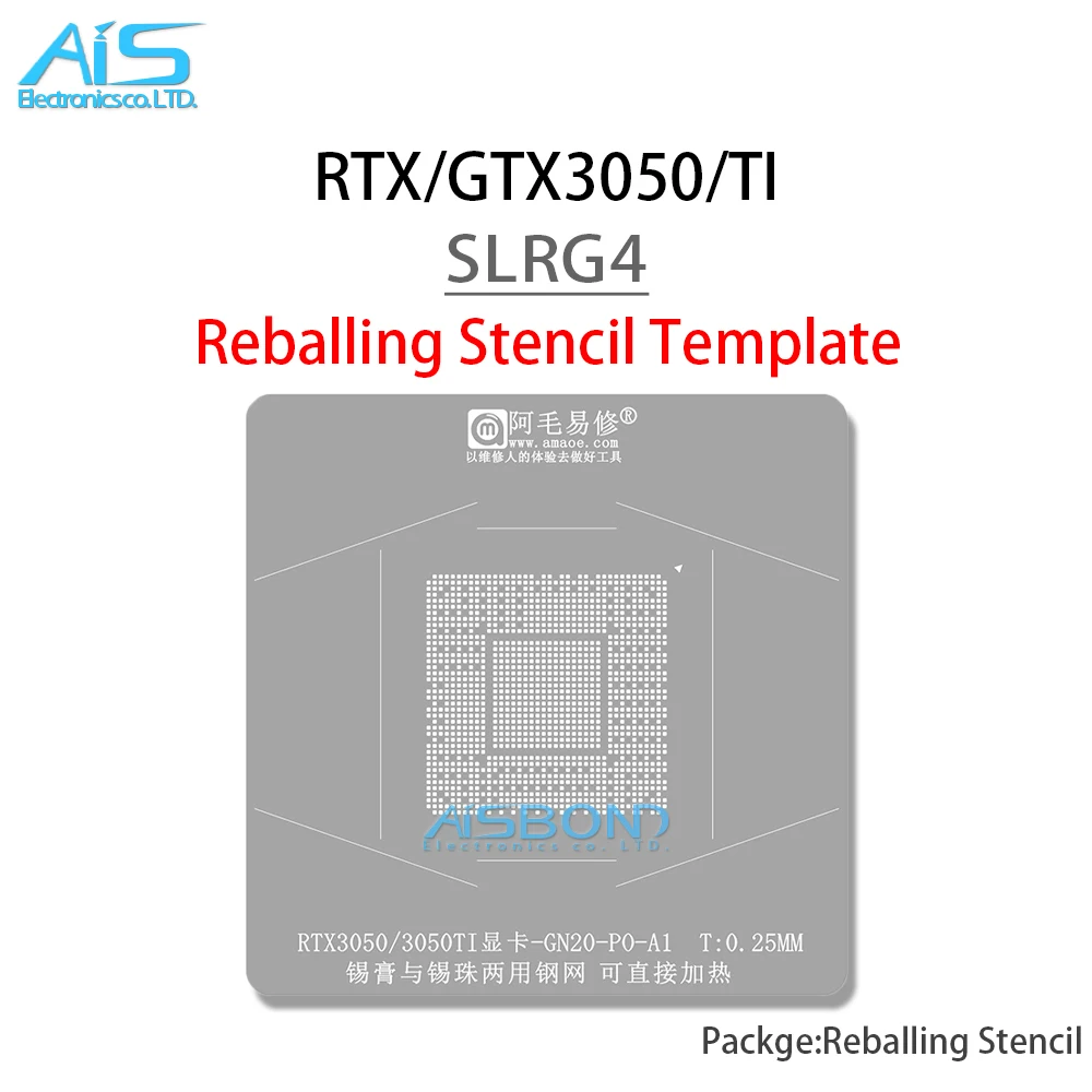 BGA GPU Reballing Stencil Template Station For RTX3050 RTX3050TI GTX3050 GN20-P0-A1 Positioning Plate Plant tin net Steel mesh