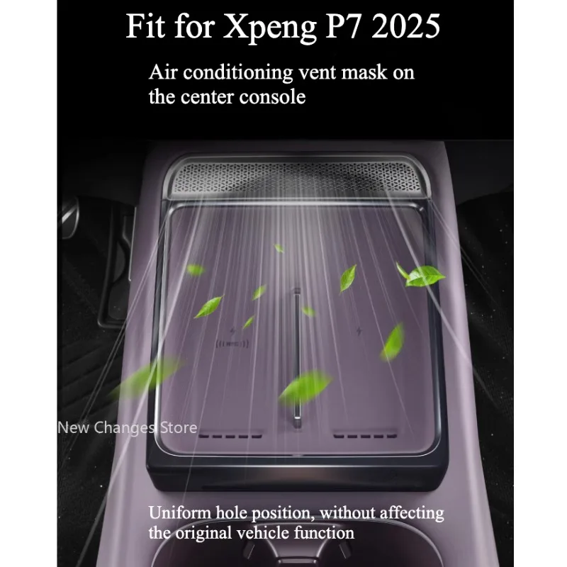 

For Xpeng P7 2025 Front and rear Air Conditioning Vent Mask Titanium Alloy Protective Cover Interior Upgrade Parts