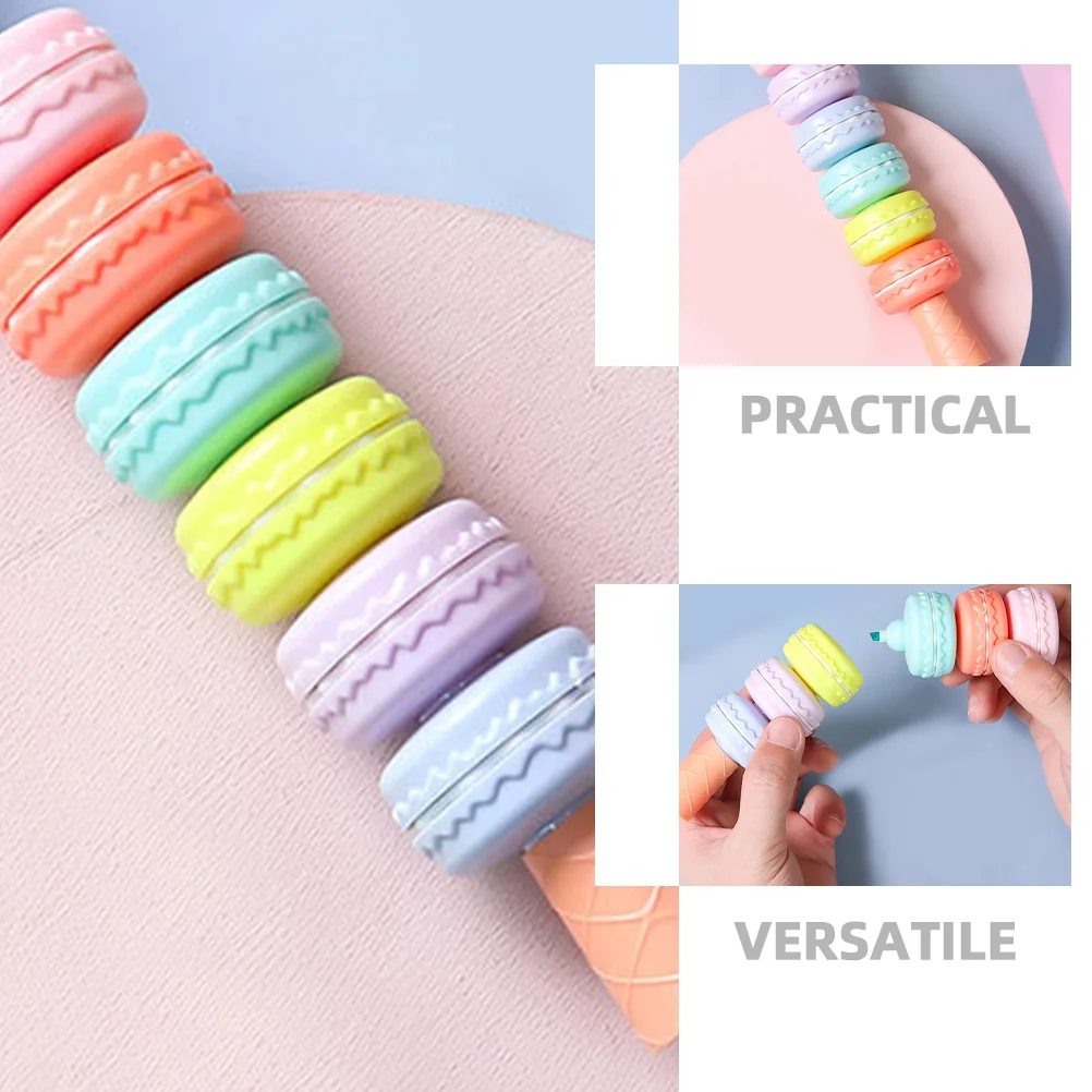 Macaron Highlighter Office Mark Pen Bulk Markers Plastic Aesthetic Colored Pens