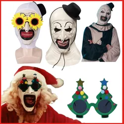 Terrifier 3 Art the Clown Glasses Cosplay Christmas Tree Glasses Mask Wig Props Clown Eyewear Carnival Costume Accessories Adult