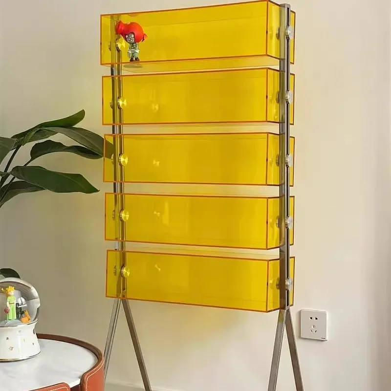 Acrylic Shelf Ornament Storage Rack Dopamine Figure Living Room Display Cabinet Bookcase Light Luxury Decorative Cabinet
