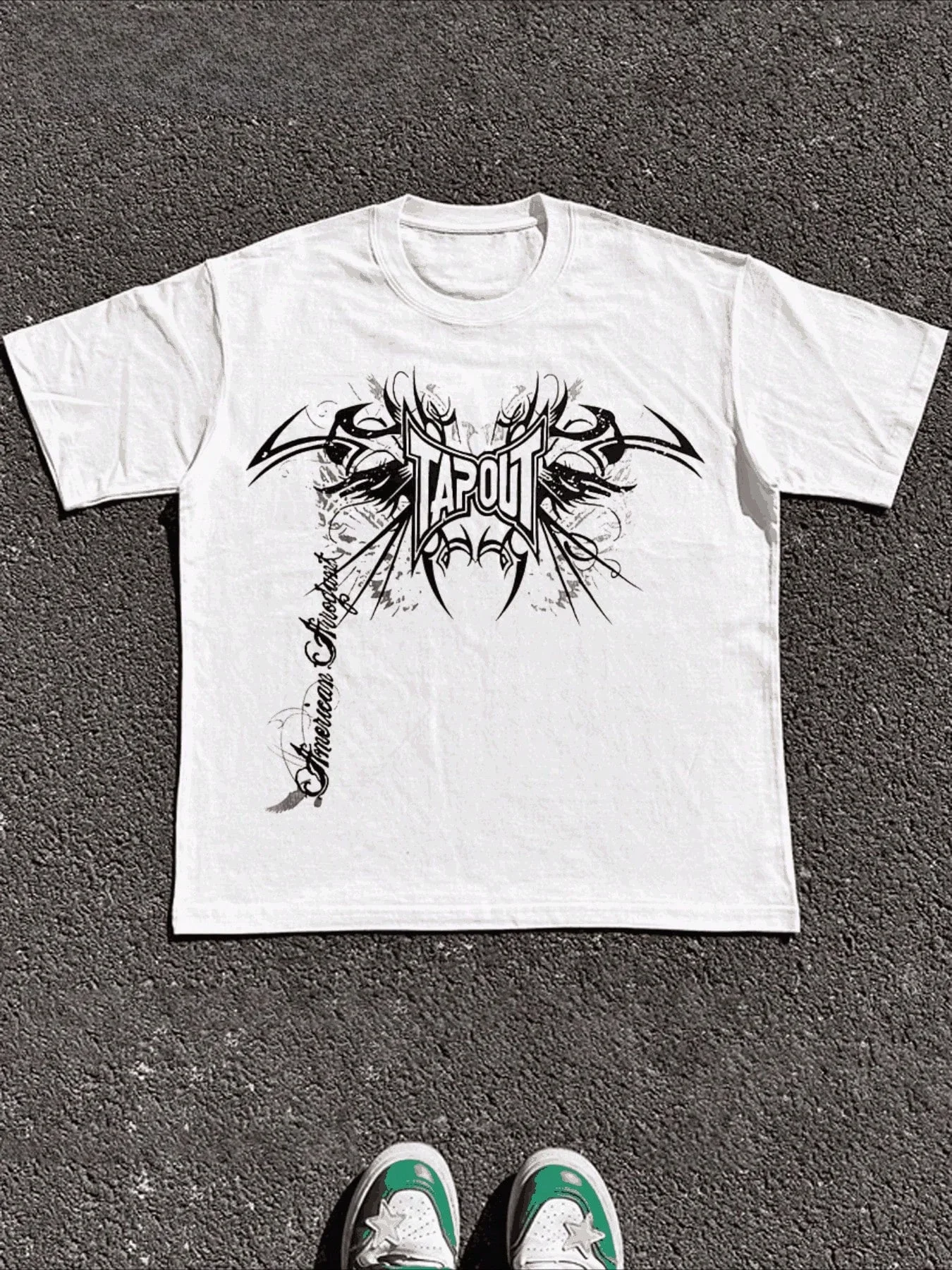 

Fashion Trend Retro Plus Size Cotton Vintage Y2K Tapout Graphic Graphic Print T Shirt Tops TE Cotton T Shirt