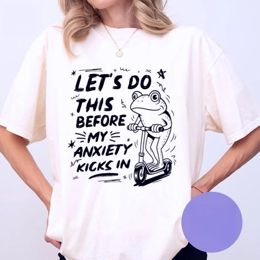

Let's Do This Before Anxiety Kicks in Shirt Mental Health T-Shirt Anxiety Awareness Tee Funny Women Daily Life Cotton TShirt