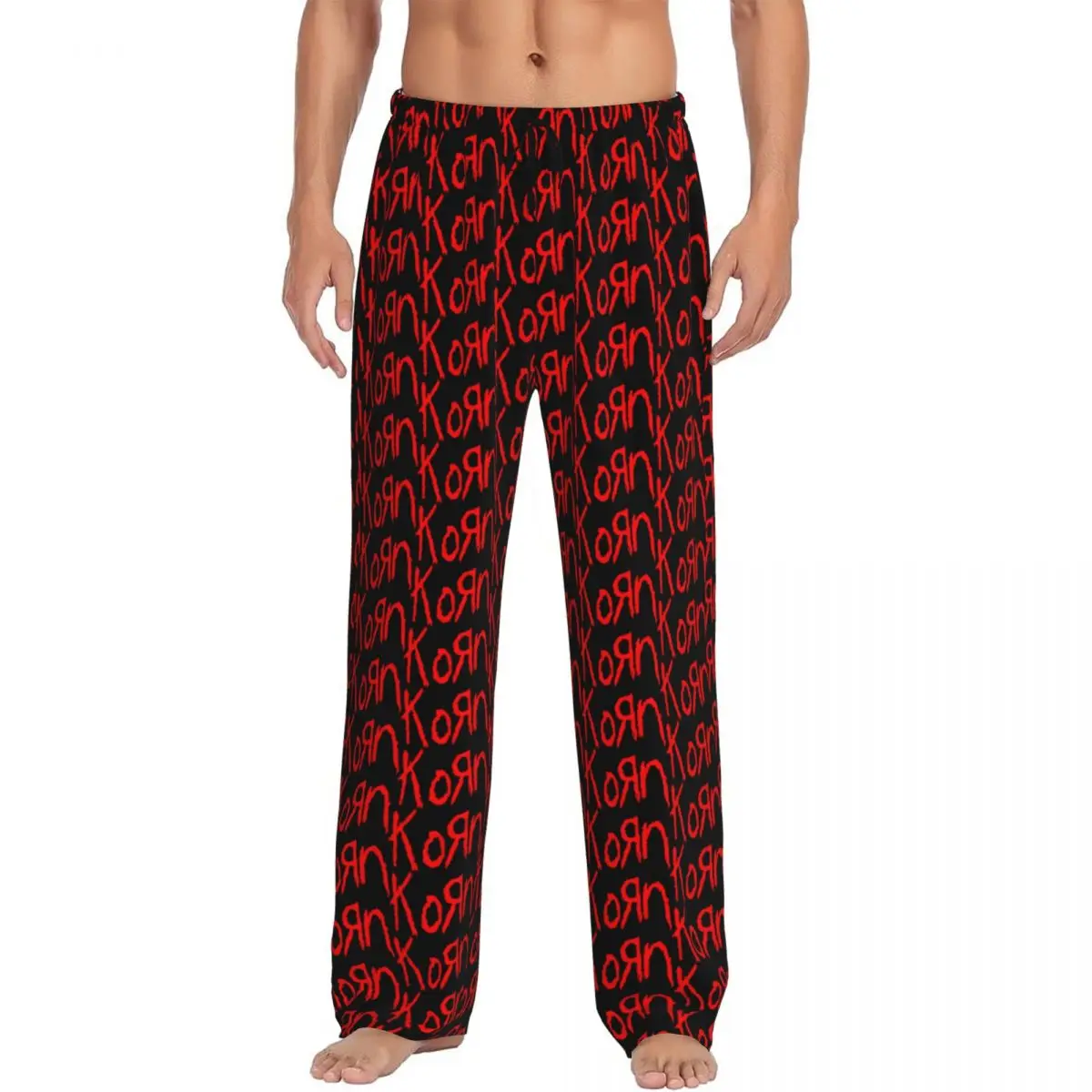 

Custom Korns Rock Roll Pajama Pants Men Heavy Metal Music Sleepwear Lounge Sleep Bottoms Stretch with Pockets