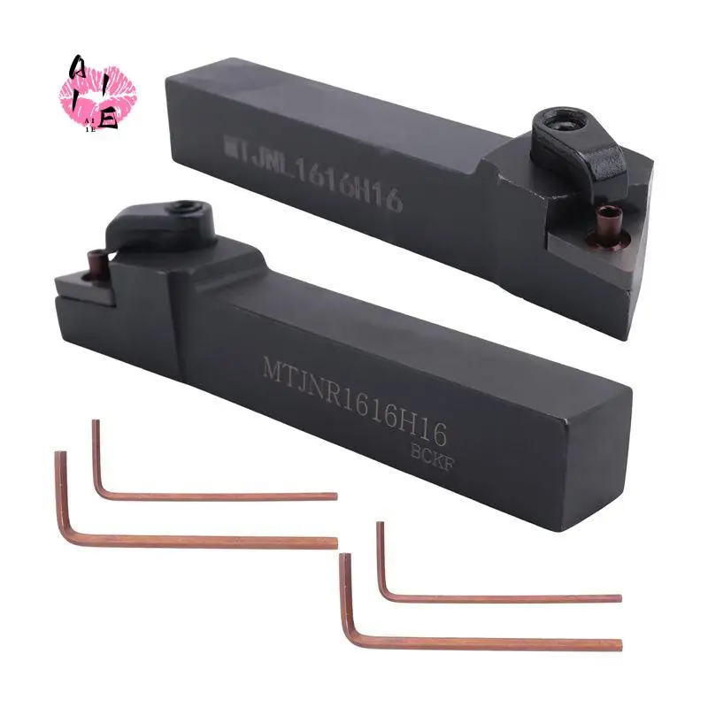 

A11E-2Pcs Mtjnl1616h16 Mtjnr1616h16 Lathe Turning Tool Holder 16X100mm For Tnmg Insert Kit 4 Wrench+2 Boring Bar Set