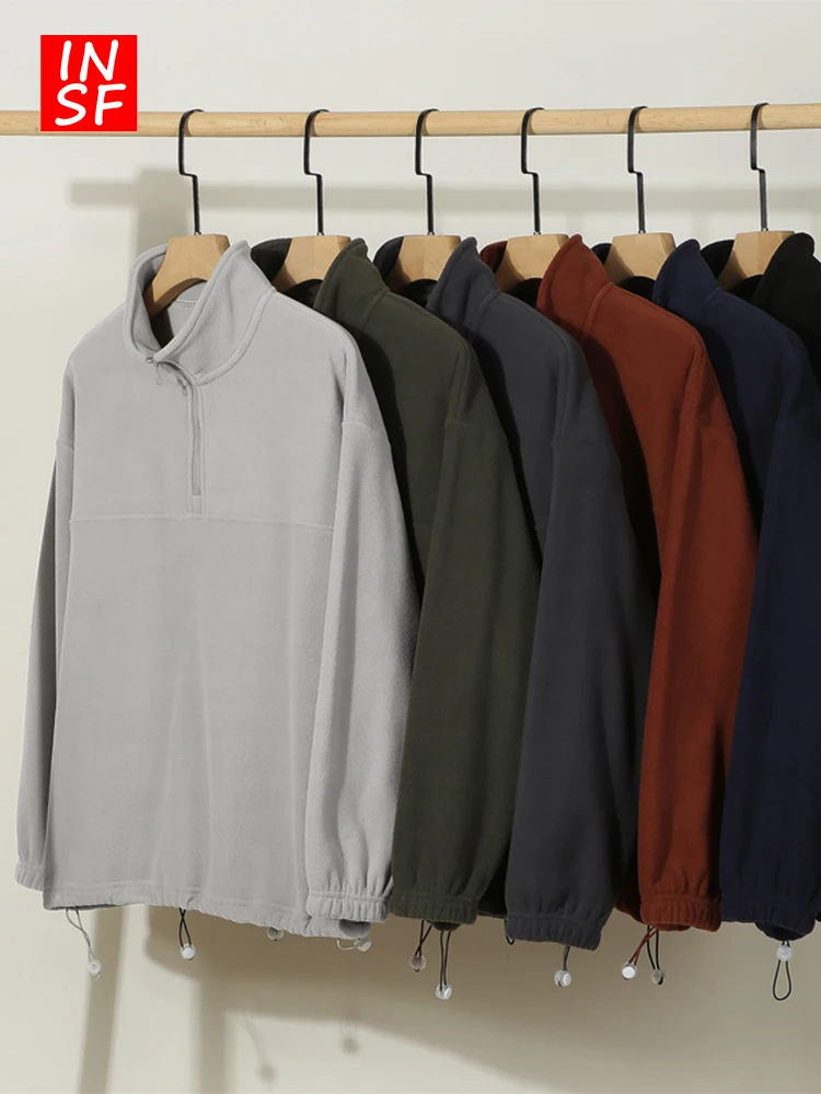 

American Sle Heavyweight 300g Double-Sided Fce Men's Hoodie Autumn Winter f-Zip Casual Versatile Top Polyester Fiber