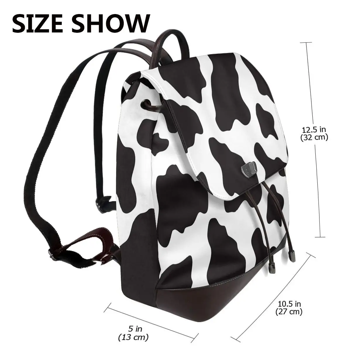 Cow Animal Print Cowboy Country Ranch Bookbag School Student Bags Hiking Travel Daypack for Women Fashion Derma Backpack