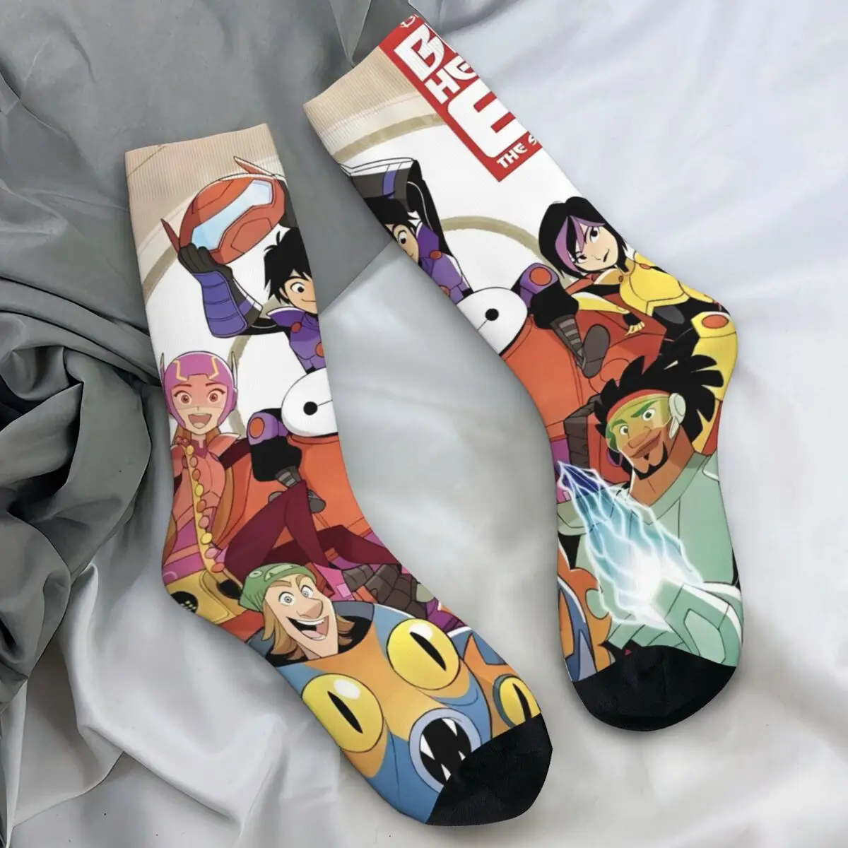 Big Hero 6 Cartoon Stockings Graphic Vintage Socks Winter Anti Skid Socks Adults Men Running Comfortable Socks