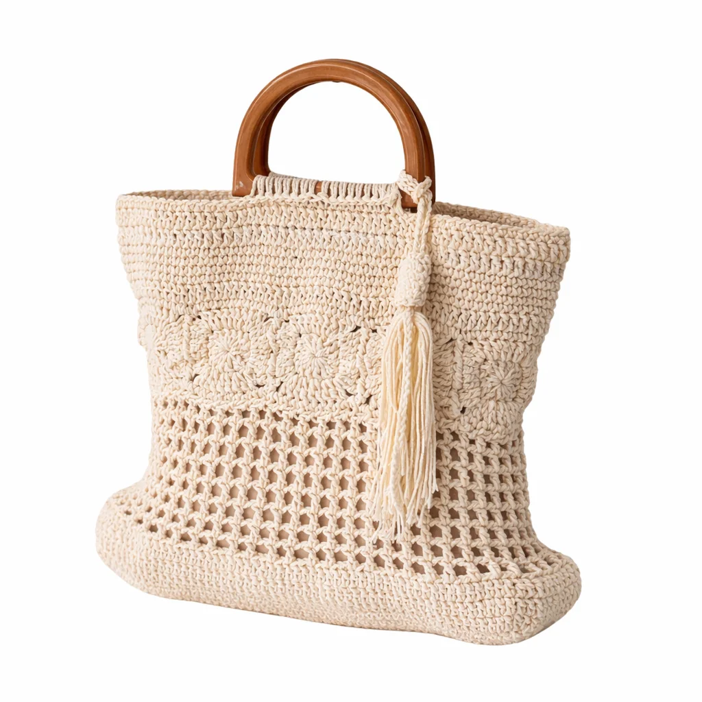 

Вязаная крючком сумка-тоут ручной работы для женщин – вязаная сумка через плечо в стиле бохо с красивой ручкой, вместительная летняя пляжная сумка с подкладкой