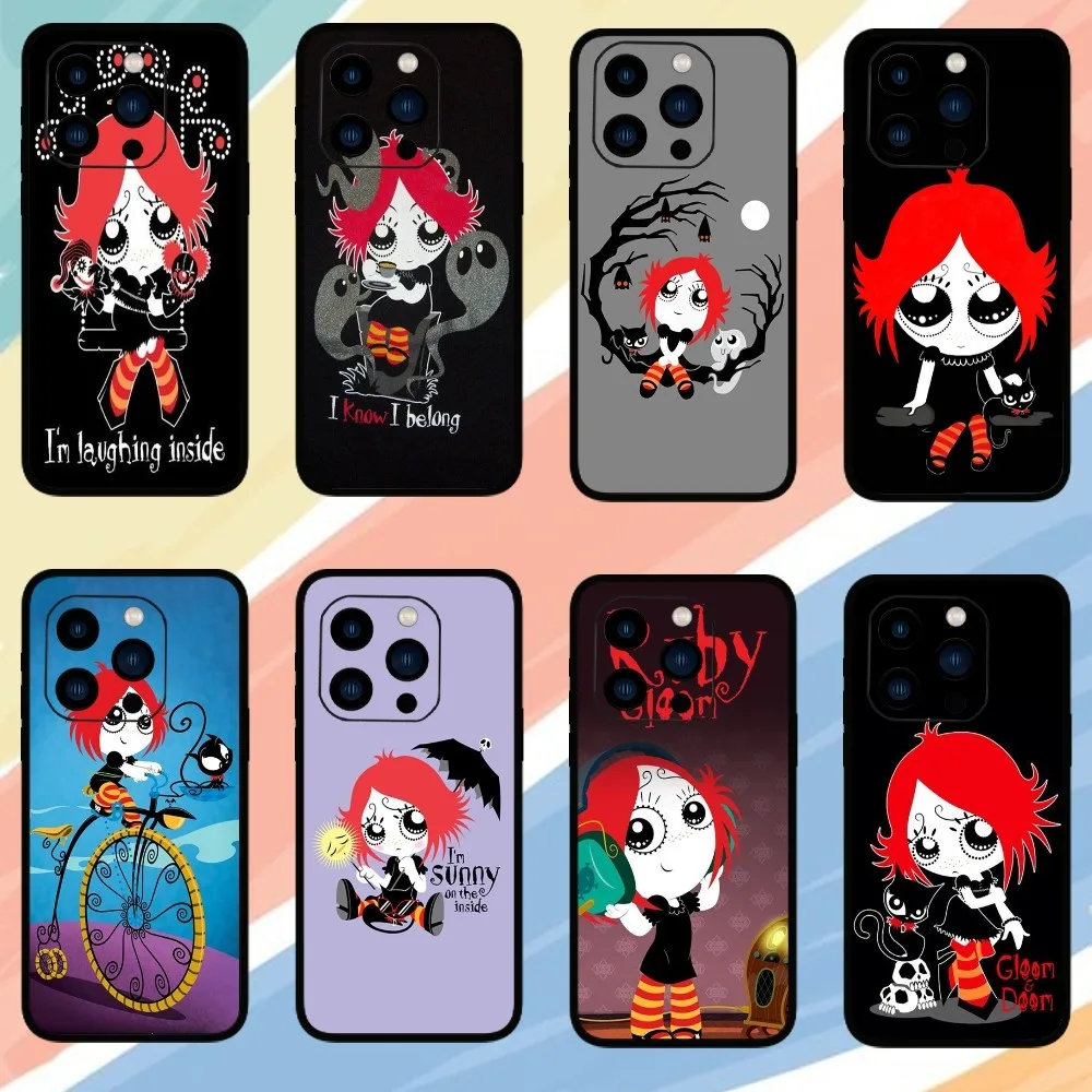 Cartoon Ruby Gloom Phone Case For iPhone 15 14 13 12 11 Pro Max mini XS XR X 8 Plus SE Cover