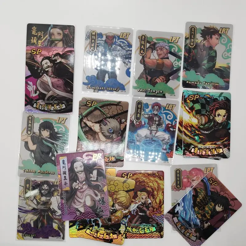 

Anime Demon Slayer Agatsuma Zenitsu Kamado Nezuko Urokodaki Sakonji Akaza collection card character Christmas birthday gift