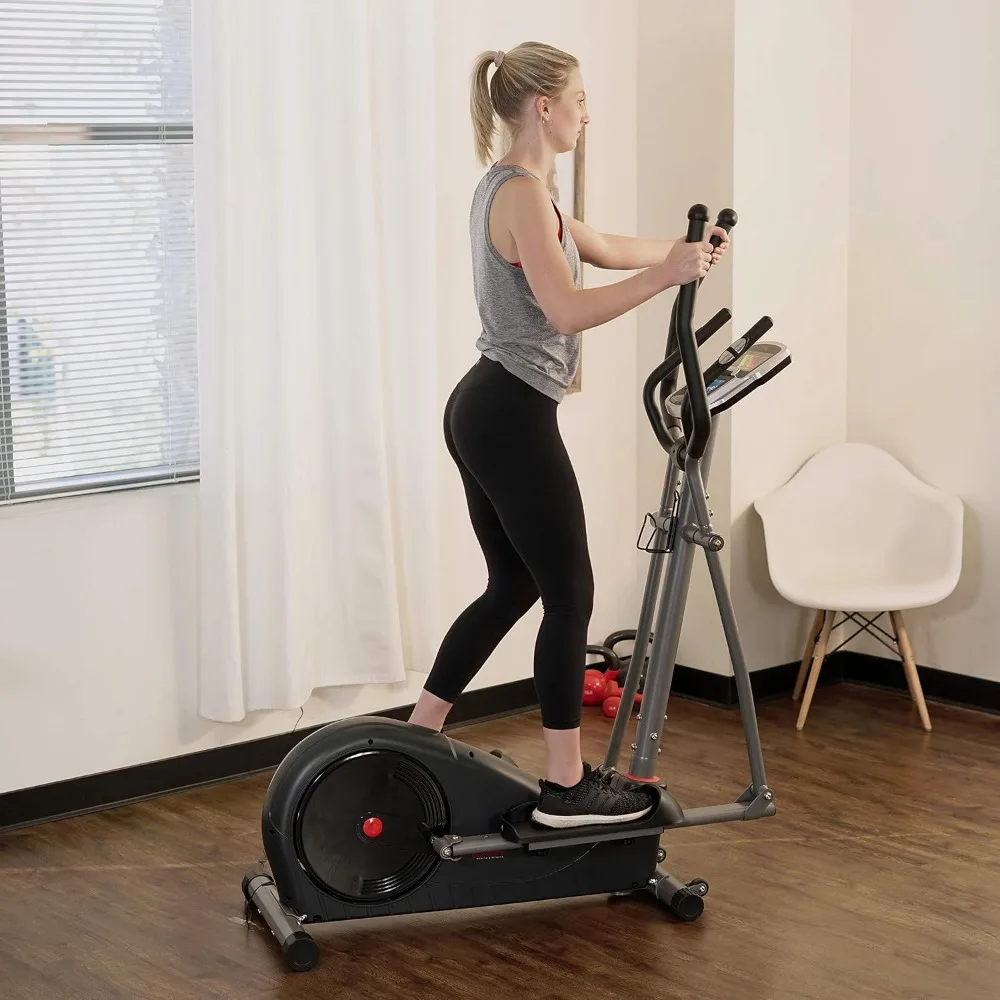 Dual Handlebars Elliptical: 12 Programs, Adjustable Resistance, Monitor, Low-Impact, Full-Body, Pulse Sensor