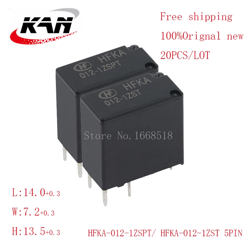 

Free shipping 20pcs Automobile relay HFKA-012-1ZST HFKA-012-1ZSPT 12VDC 25A 5PIN Original New