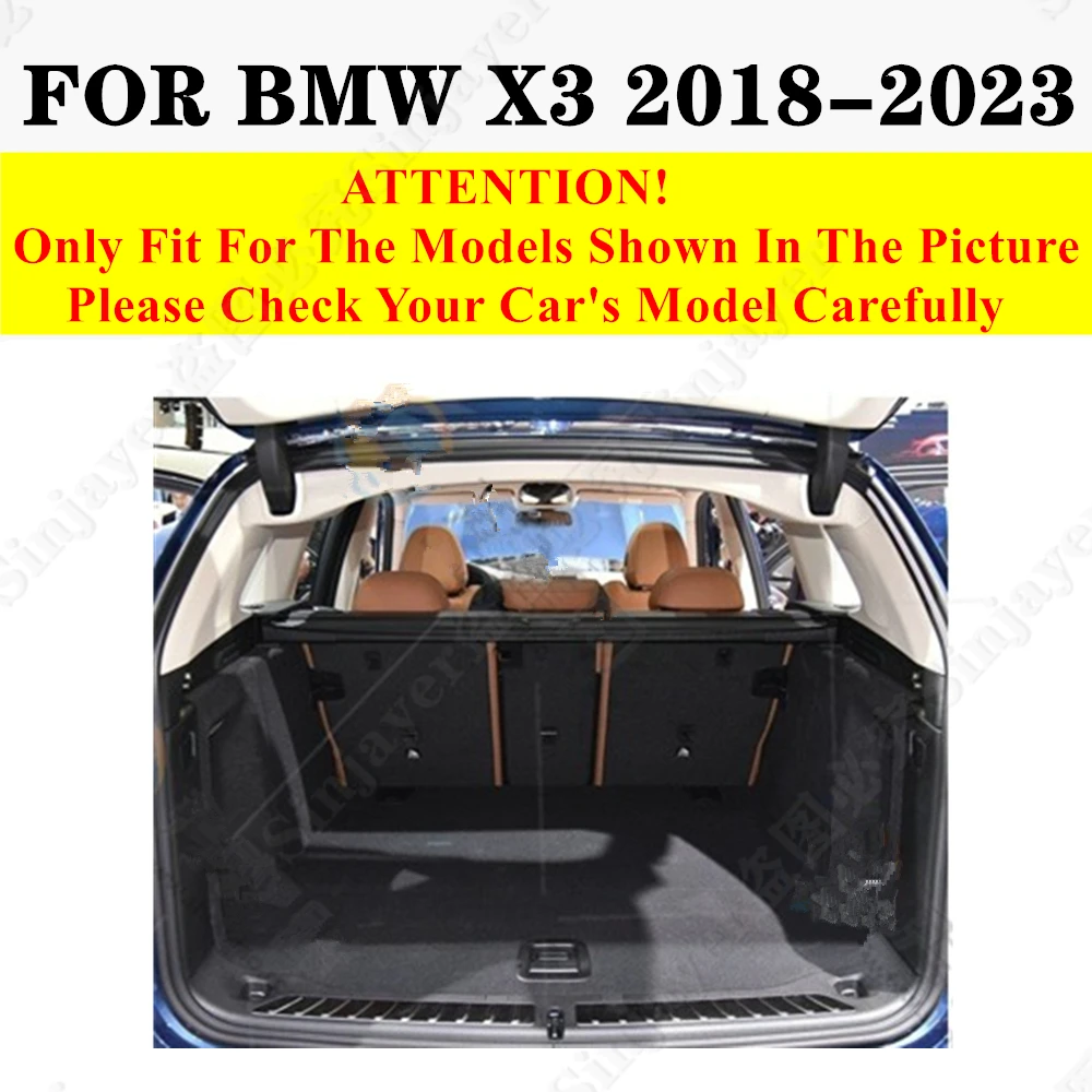 Car Trunk Mat For BMW X3 2018 2019 2020 2021 2022 2023 Rear Cargo Liner Tail Boot Tray luggage Protect Pad Carpet Interior Parts