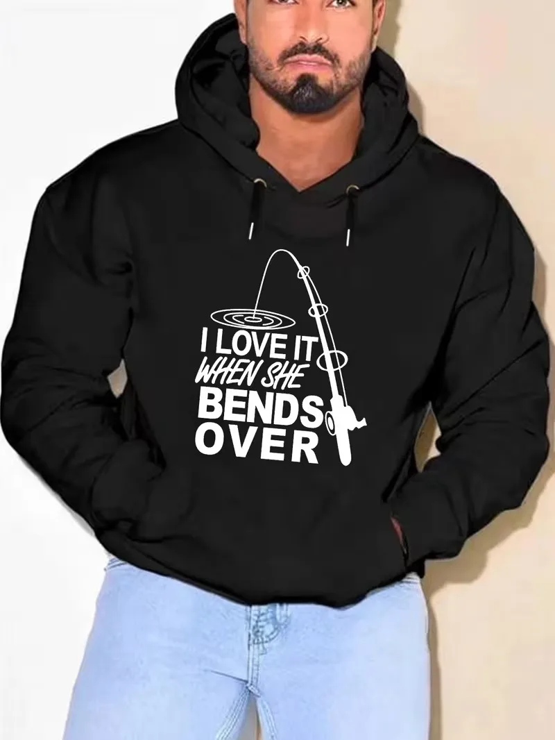 سويت شيرت رجالي فضفاض بغطاء للرأس، بلوفر أسود على طراز الشارع، قميص أمريكي كاجوال بقلنسوة، مناسب لهدايا عيد الميلاد