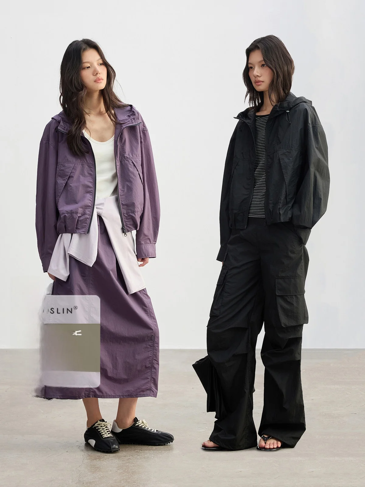 

JUSLIN UPF50 Lightweight UV Protection Sunscreen Outerwear Casual Skirt Workwear Loose Fit Pants Tee Piece Set for Women