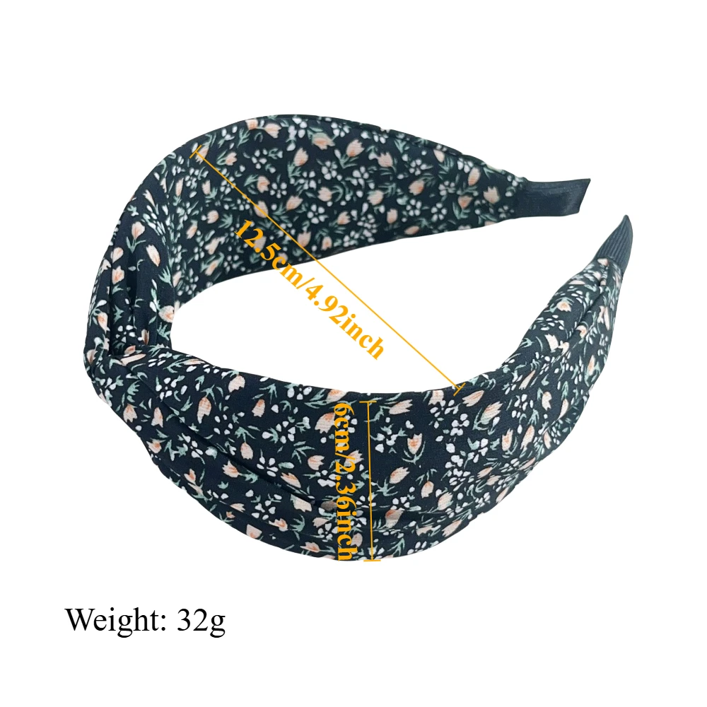 Bohemian Floral Cross Headband Women Wide Bands Hair Hoop Styling Tool Fabric Flower Print Vintage Headwear Accessories Summer - view 6