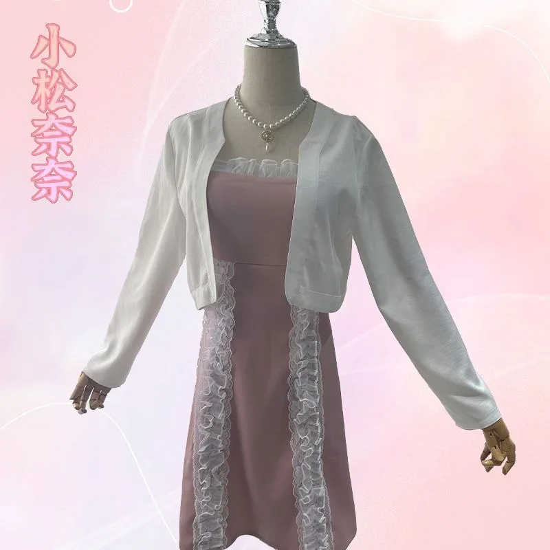 أنيمي مانغا نانا كوماتسو نانا تأثيري حلي اليومية الوردي معطف على شكل ثوب الملابس والاكسسوارات مجموعة كرنفال الدعاوى حفلة ملابس الفتيات