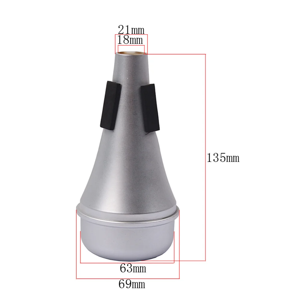 كوب ممارسة معدني صغير على شكل بوق كتم فضي خفيف الوزن وصامت لآلة موسيقية الجاز يقلل من الضوضاء للعب الليلي