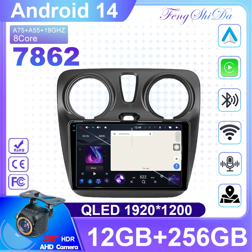 

Android14 For Renault Lodgy 2021 Dokker 2012 - 2020 Car Radio Wireless Carplay Stereo Head Unit Multimedia Player GPS Navigation