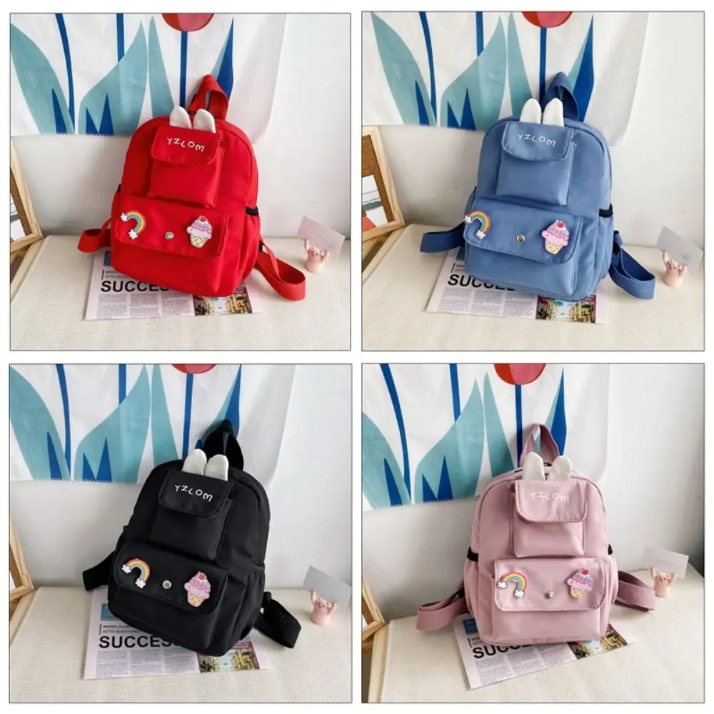 Kawaii Cartoon Backpack Nylon Casual School Bag Handbag Large Capacity Shoulder Bag