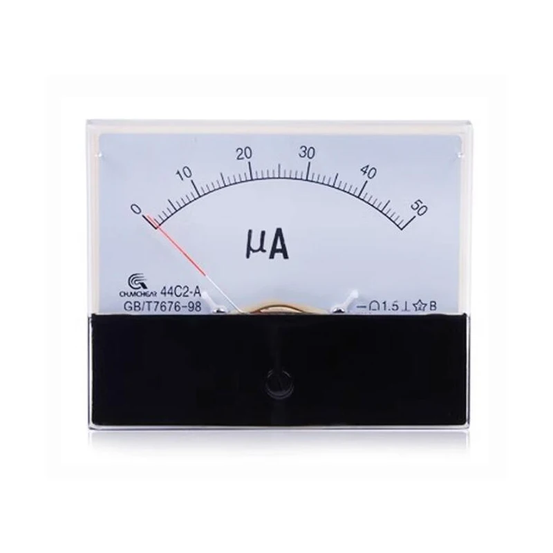 44C2 DC μA 50UA 100UA 200UA 300UA 500UA Analog Panel Pointer type DC ammeter 44C2-A mechanical meter ammeter