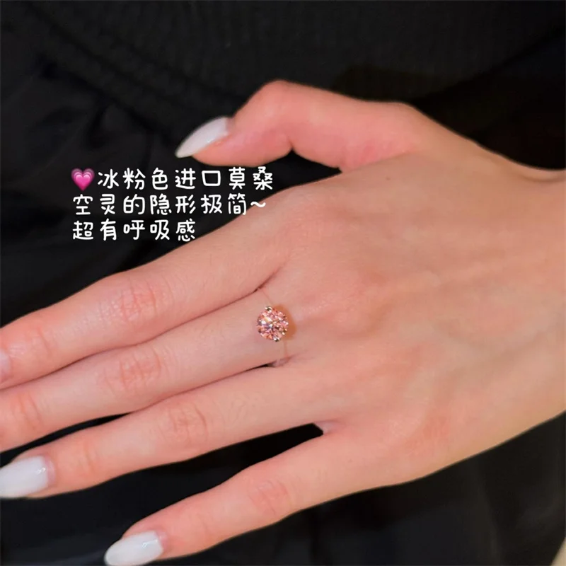 ZFSILVER s925 الفضة الأزياء الفاخرة العصرية اللون 1ct مويسانيتي حورية البحر المسيل للدموع الدائري سحر النساء حفل زفاف مجوهرات هدية XH-056