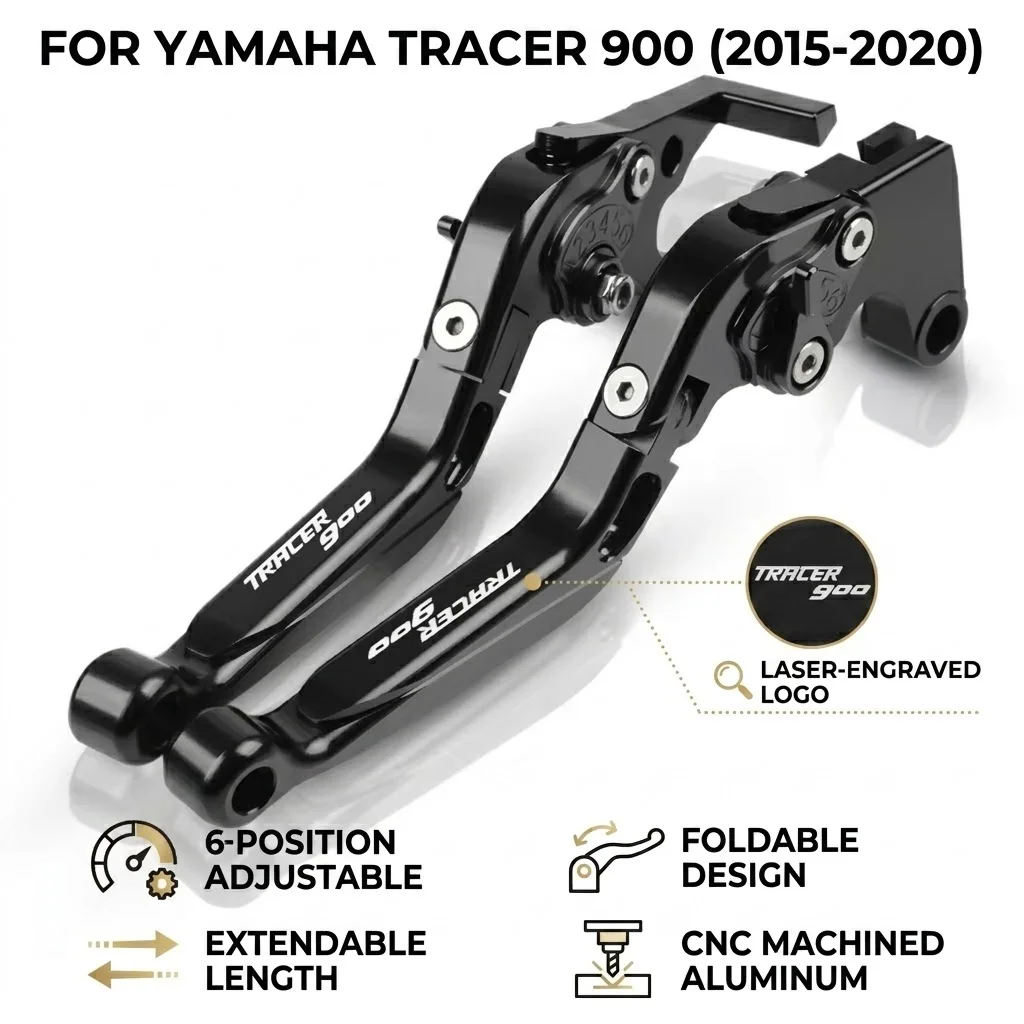 

For YAMAHA TRACER900 2015-2020 Motorcycle Adjustable Folding Extendable Brake Clutch Levers Handlebar grips Motorcycle Accessori