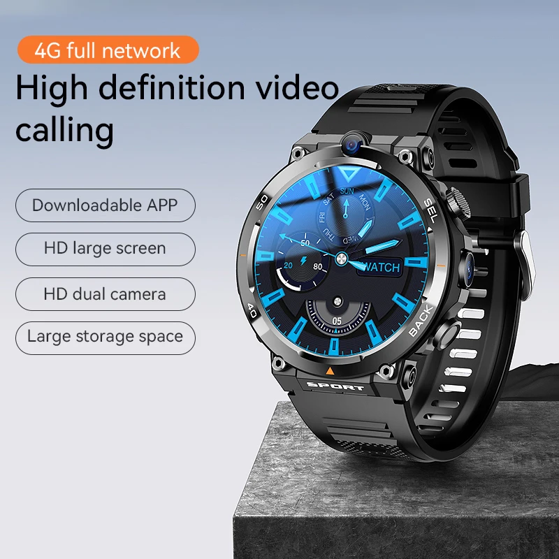 YYHC 2024 Latest 4G Smart Watch Sim Card Built Programmable 1.39 inch Luxury Android 8.1 Smart Watch H10 with GPS WIFI